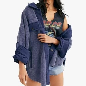 Free People Ruby Oceana Blue Jacket Size Large